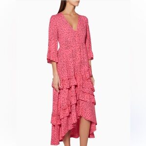 Ganni Pink Ruffle Dress size 36
